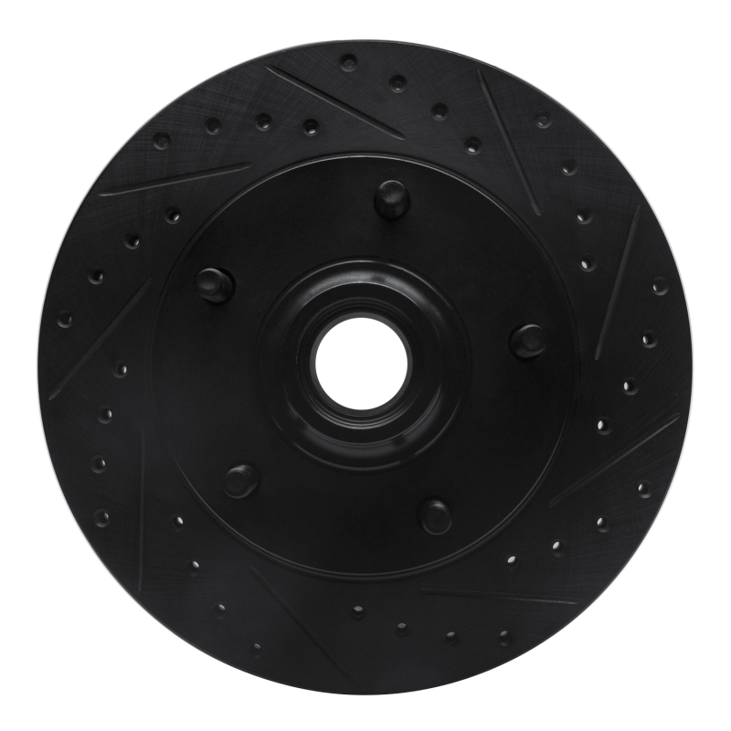 R1 73-93 Ford E-100 Econoline Front Right Drilled & Slotted Black Brake Rotor - 633-54097R