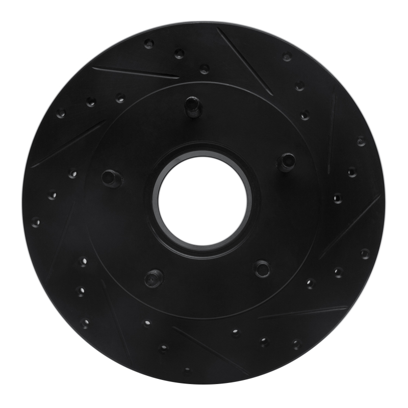 R1 86-88 Ford Bronco Front Right Drilled & Slotted Black Brake Rotor - 633-54113R