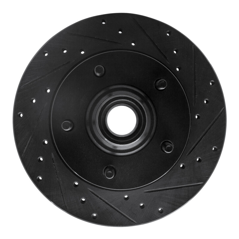 R1 94-03 Ford E-150 Club Wagon Front Right Drilled & Slotted Black Brake Rotor - 633-54130R