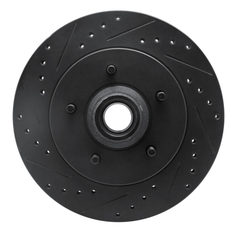 R1 97-00 Ford Expedition Front Left Drilled & Slotted Black Brake Rotor - 633-54153L