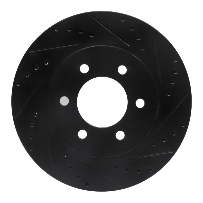 R1 02-06 Ford Expedition Front Right Drilled & Slotted Black Brake Rotor - 633-54183R