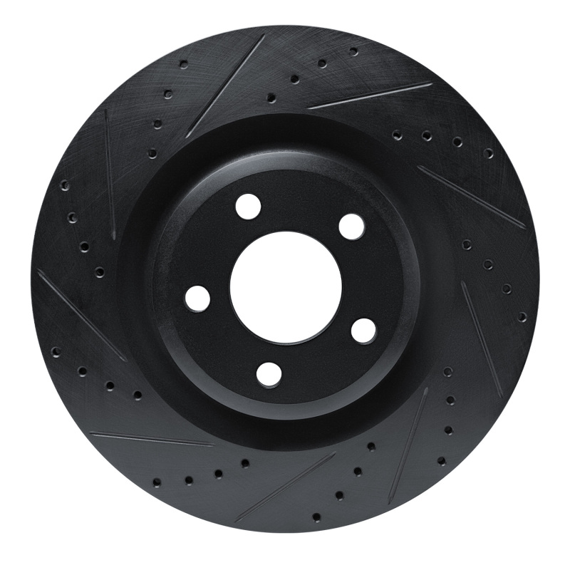 R1 20-25 Ford Explorer Front Left Drilled & Slotted Black Brake Rotor - 633-54279L