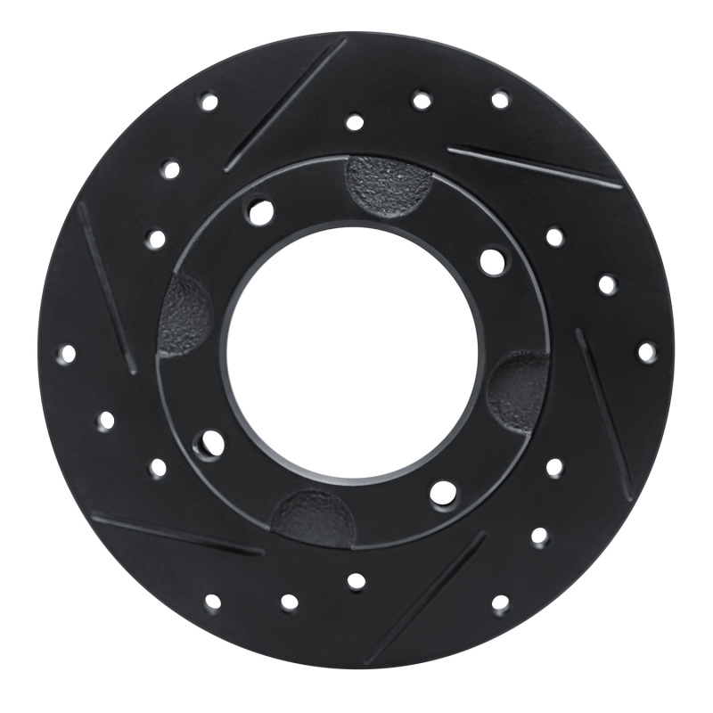 R1 76-81 Honda Accord Hatchback Front Left Drilled & Slotted Black Brake Rotor - 633-59002L