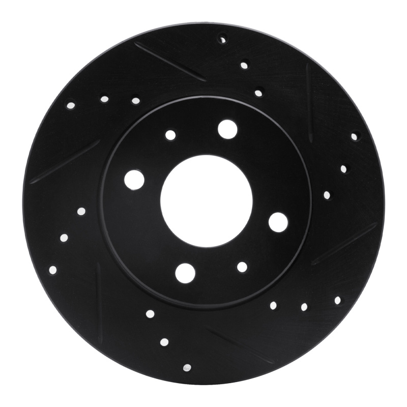R1 95-00 Nissan Sentra Front Right Drilled & Slotted Black Brake Rotor - 633-67045R
