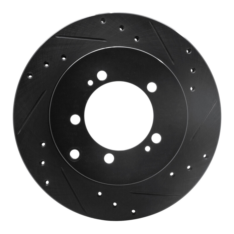 R1 94-95 Eagle TALON Rear Right Drilled & Slotted Black Brake Rotor - 633-72029R