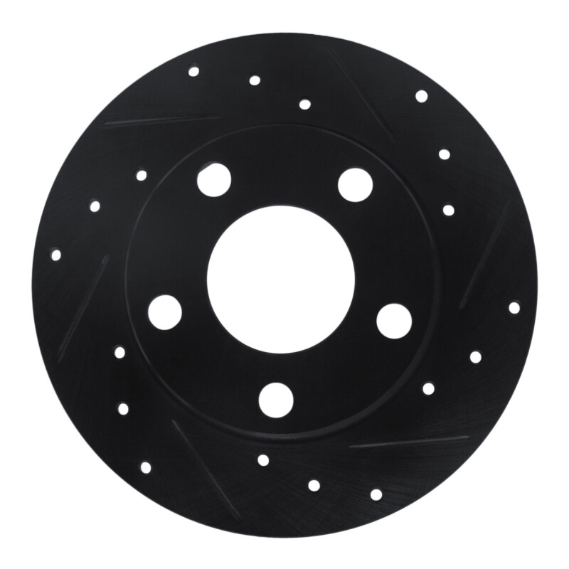 R1 96-05 Audi A4 Quattro Rear Right Drilled & Slotted Black Brake Rotor - 633-74014R