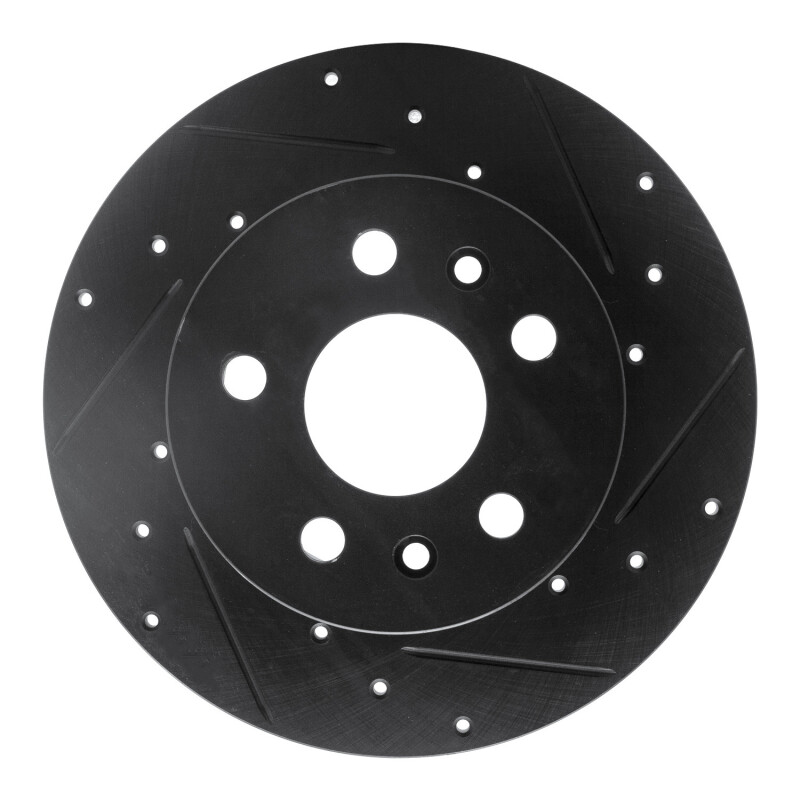 R1 72-78 Volkswagen Type 2 Front Right Drilled & Slotted Black Brake Rotor - 633-74036R