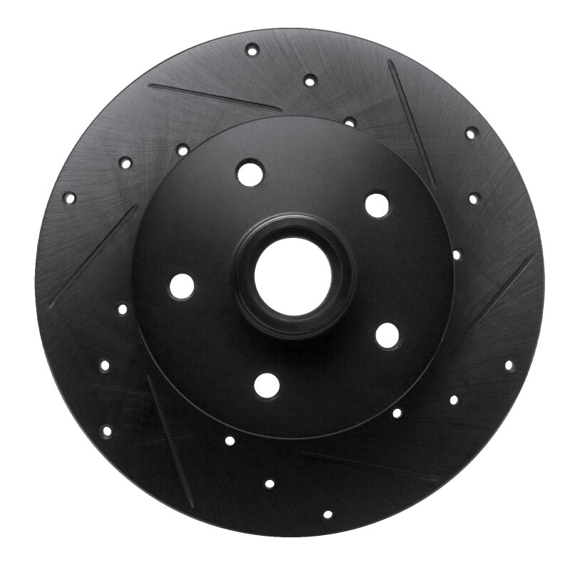 R1 79-85 Volkswagen Type 2 Front Right Drilled & Slotted Black Brake Rotor - 633-74037R