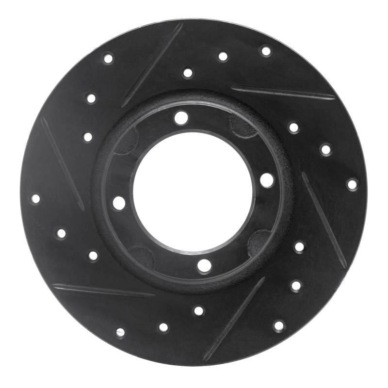 R1 80-82 Toyota Tercel Front Left Drilled & Slotted Black Brake Rotor - 633-76003L