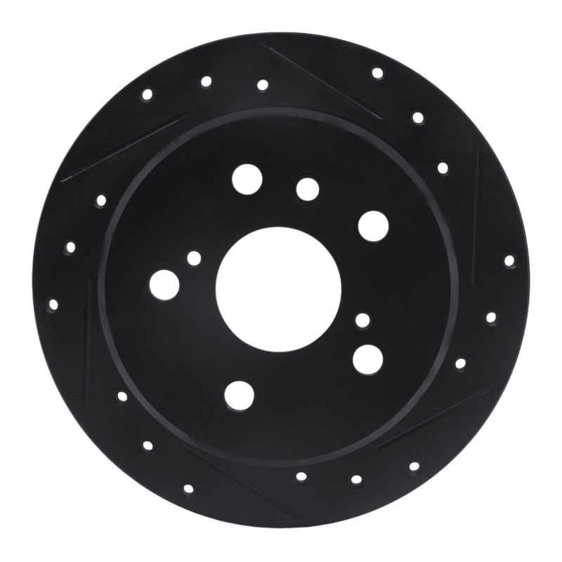 R1 92-03 Lexus ES300 Rear Right Drilled & Slotted Black Brake Rotor - 633-76054R