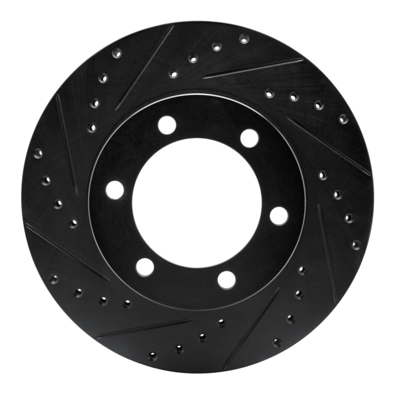 R1 95-04 Toyota 4Runner Front Left Drilled & Slotted Black Brake Rotor - 633-76123L