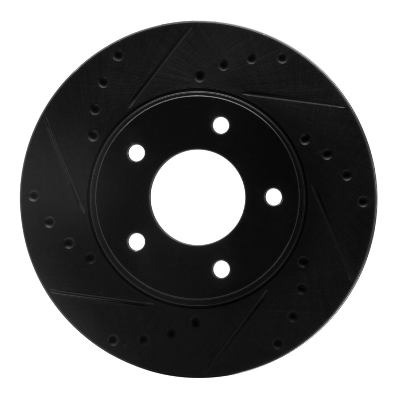 R1 92-03 Mazda 929 Front Left Drilled & Slotted Black Brake Rotor - 633-80027L