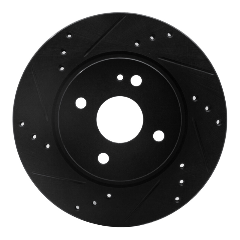 R1 11-15 Mazda 2 (Mexico) Front Left Drilled & Slotted Black Brake Rotor - 633-80050L