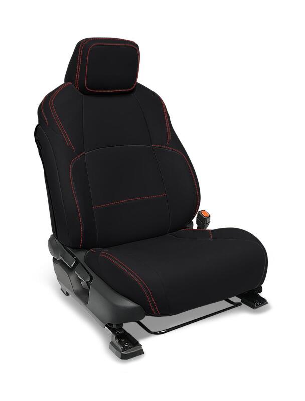 PRP 2024 Toyota Tacoma Front Seat Covers - Black with Red Stitch (Pair) - B088-01