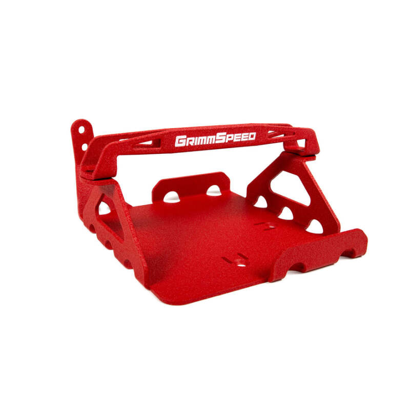GrimmSpeed 08-14 Subaru WRX STI Lightweight Battery Mount Kit - Red - GRM121034