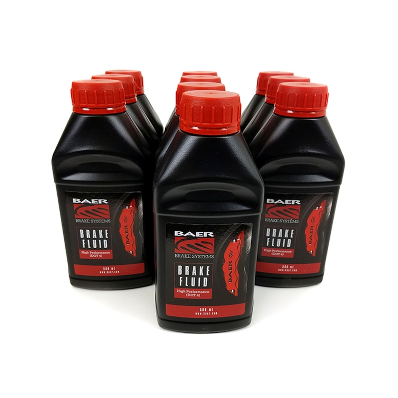 Baer Brakes 4 High Performance Brake Fluid, (16.9oz/500ml Bottle) 10 Pack - 6800246