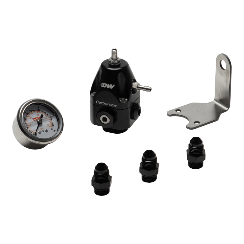 DeatschWerks DWR550C Adjustable Carburetor Regulator w/ 6AN Fittings and Gauge - 6-0550-FRB-66