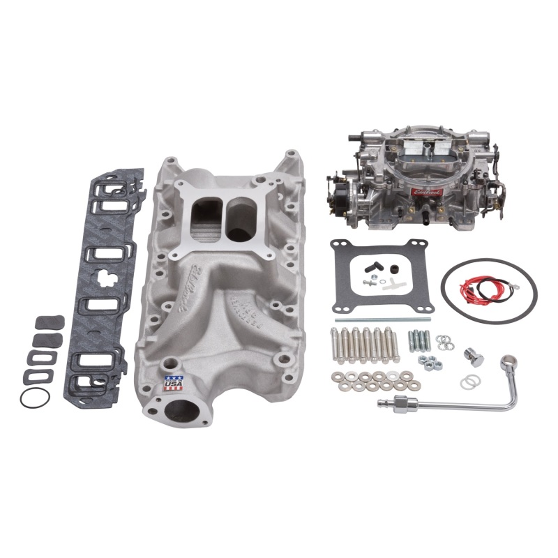 Edelbrock Manifold And Carb Kit Performer RPM Small Block Ford 289-302 Natural Finish - 2032