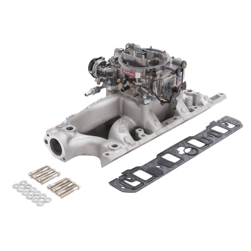 Edelbrock Manifold And Carb Kit Performer RPM Air-Gap Small Block Ford 289-302 Natural Finish - 2033