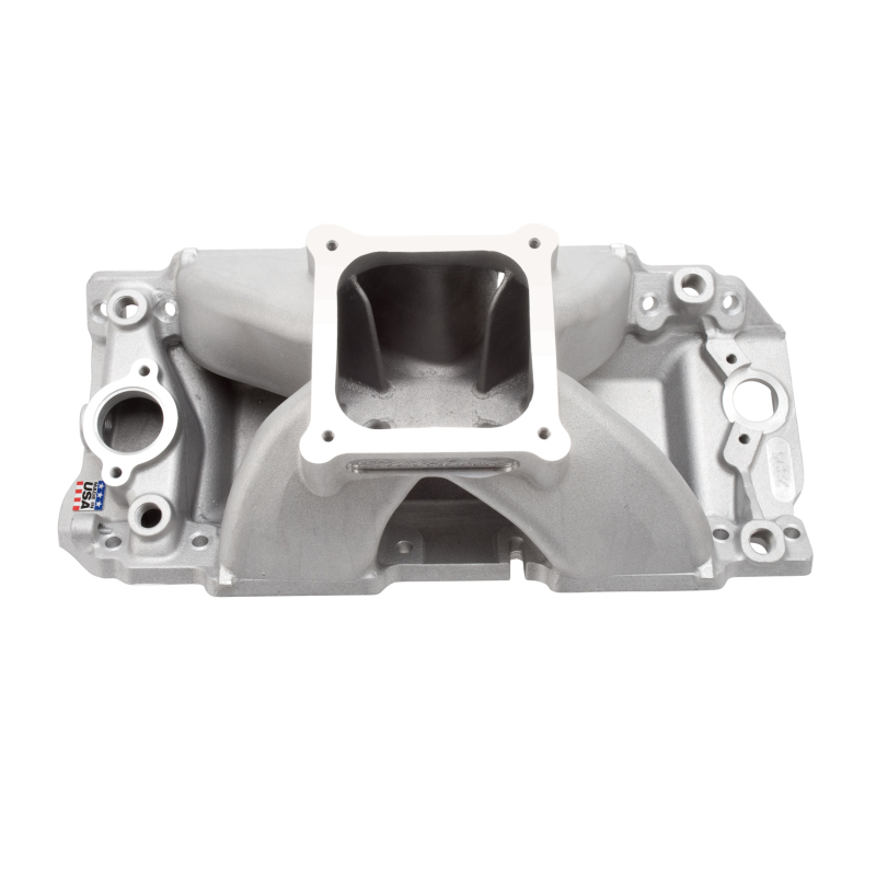 Edelbrock Manifold Chevy BB 9 8 Deck (Short) Super Victor 565 Thick Flange Rect Port Heads - 2895