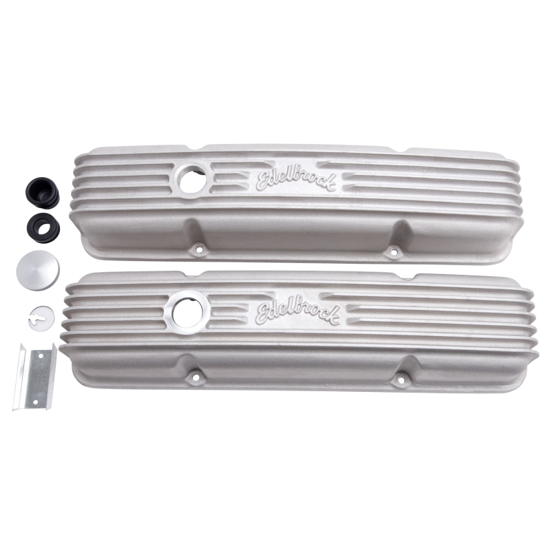 Edelbrock Valve Cover Classic Series Chevrolet 1959-1986 262-400 CI V8 w/ Oil Fill Hole Satin - 41449