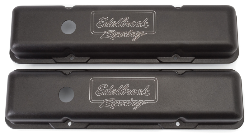 Edelbrock Valve Cover Victor Series Chevrolet 1959-1986 262-400 CI V8 Low Black - 41713