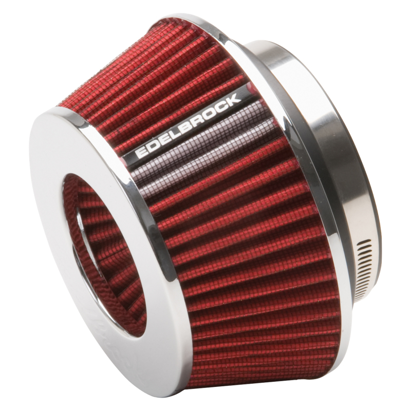 Edelbrock Air Filter Pro-Flo Series Conical 3 7In Tall Red/Chrome - 43611