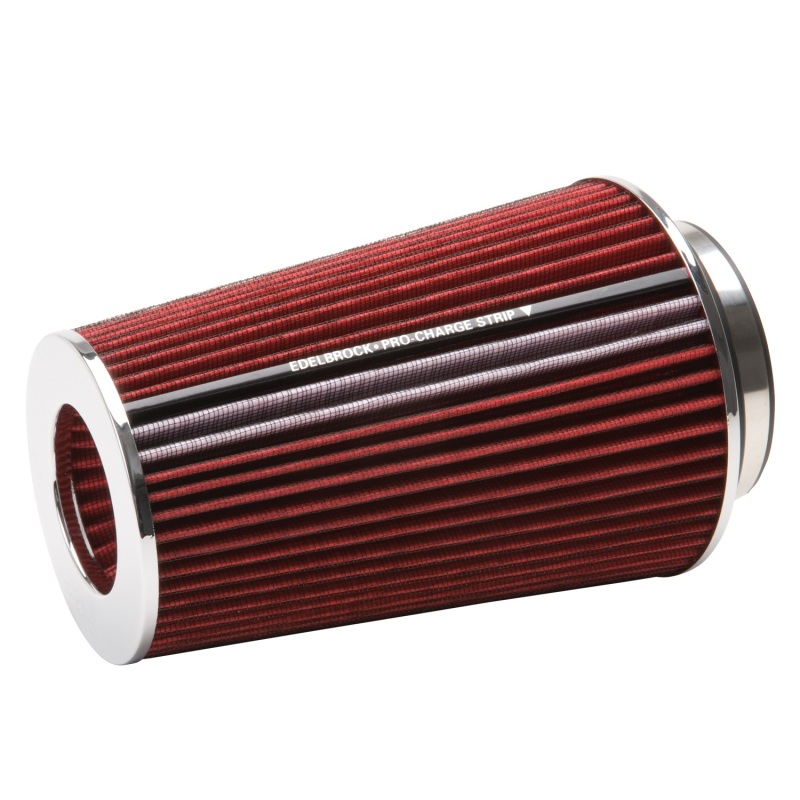Edelbrock Air Filter Pro-Flo Series Conical 10In Tall Red/Chrome - 43691