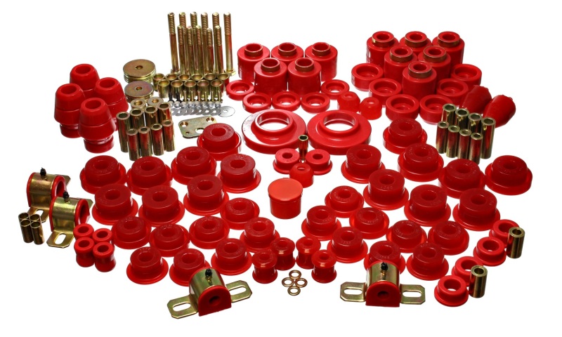 Energy Suspension 97-06 Jeep Wrangler TJ (w/ 1in Body Lift Kit) Red Hyper-Flex Master Bushing Set - 2.18106R