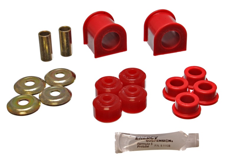 Energy Suspension 93-98 Jeep Grand Cherokee Complete Red Frt Sway Bar Bushing Set w/End Link Bushing - 2.5108R