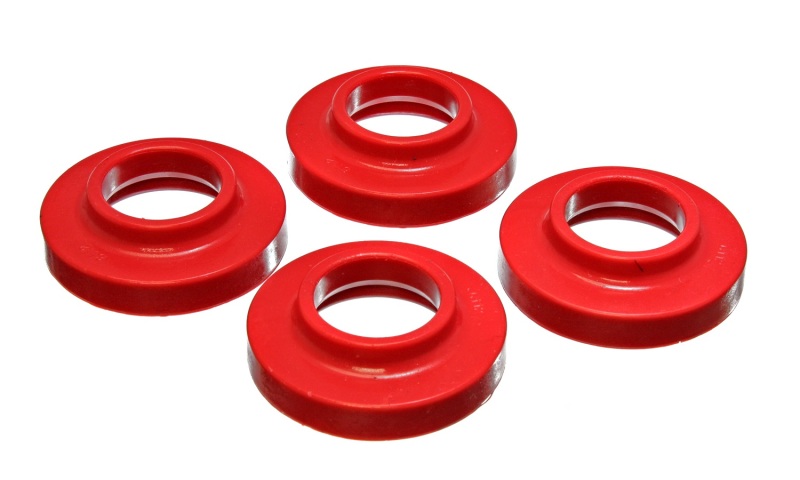 Energy Suspension 97-06 Jeep Wrangler TJ / 84-01 Cherokee Red Front or Rear Coil Lift Isolator Set - 2.6103R