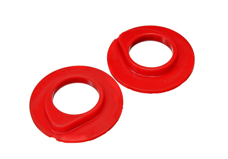 Energy Suspension 90-96 Ford F-150/Ford Bronco Front Coil Spring Isolator Set - Red - 4.9108R