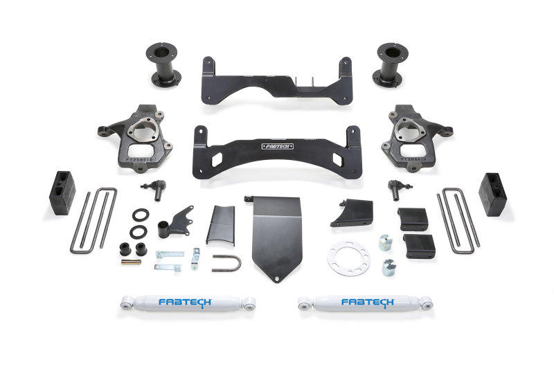 Fabtech 14-18 GM C/K1500 P/U w/oE Alm Or Stmp Stl UCA 6in Basic Sys G2 w/Perf Shks - K1084