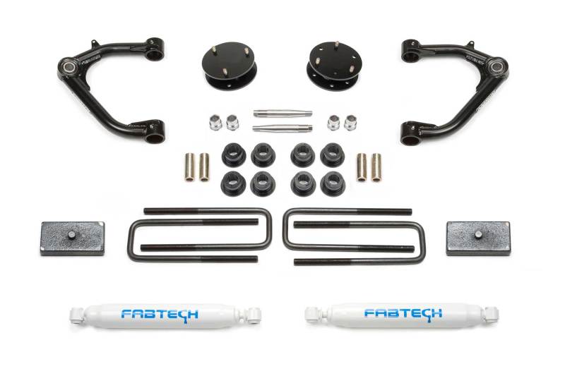 Fabtech 19-21 GM C/K1500 P/U 3in Uniball UCA Sys w/Perf Shks - K1129