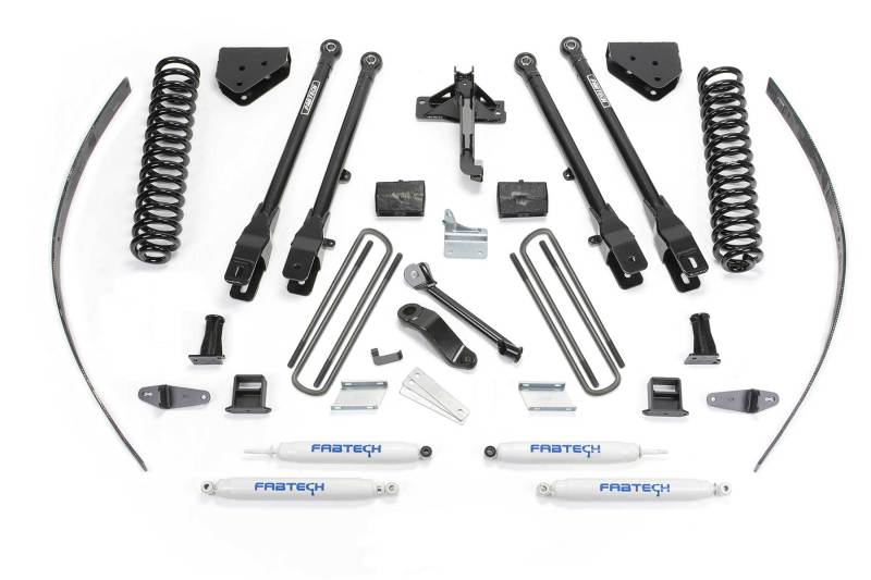 Fabtech 08-16 Ford F250 4WD w/o Factory Overload 8in 4Link Sys w/Coils & Perf Shks - K2125