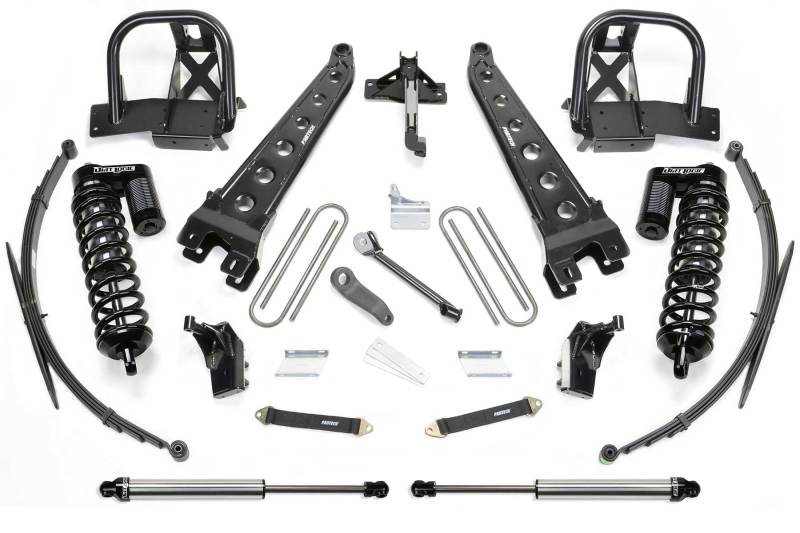 Fabtech 11-16 Ford F250/350 4WD 8in Rad Arm Sys w/Dlss 4.0 C/O& Rr Lf Sprngs & Rr Dlss - K2143DL