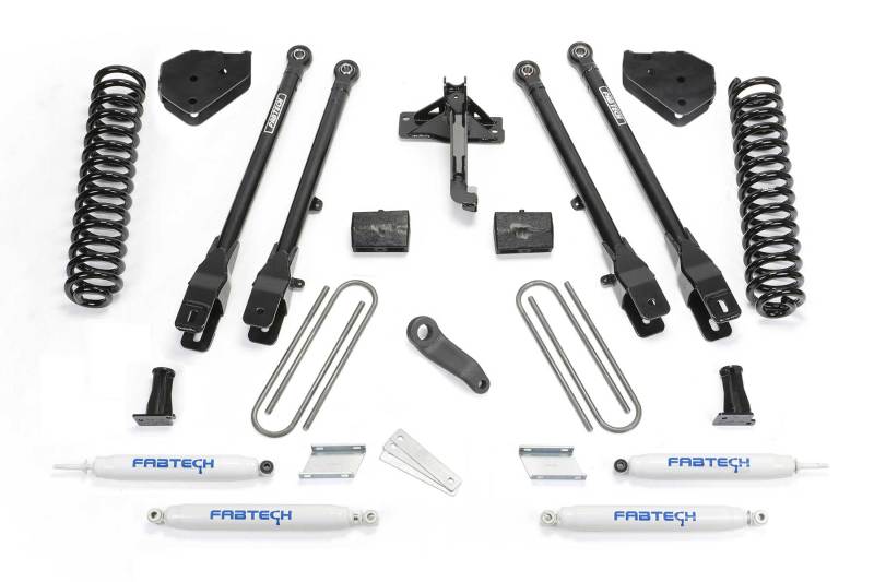 Fabtech 17-21 Ford F250/F350 4WD Gas 6in 4Link Sys w/Coils & Perf Shks - K2257