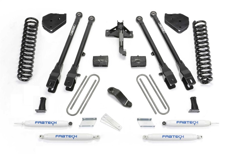 Fabtech 19-20 Ford F450/F550 4WD Diesel 6in 4Link Sys w/Coils & Perf Shks - K2337