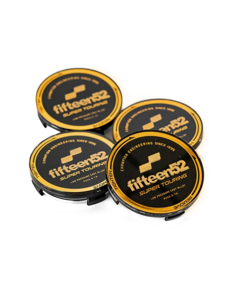 Fifteen52 Super Touring (Chicane/Podium) Center Cap Set of Four - Black/Gold - 52-ST-CAP-BLKGOLD-SET