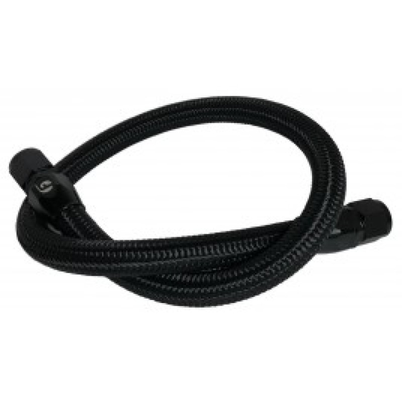 Fleece Performance 94-98 Dodge Cummins 39.5in 12 Valve Coolant Bypass Hose (BLK - Braided) - FPE-CLNTBYPS-HS-12V-BLK