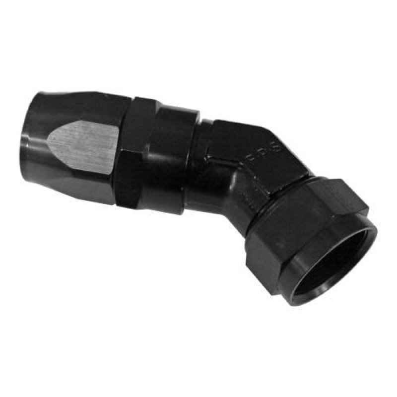 Fragola -8AN x 45 Degree Low Profile Forged Hose End - Black - 104608-BL
