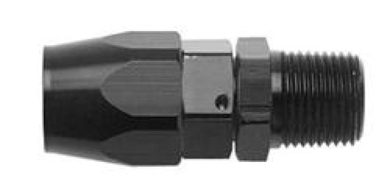 Fragola -8AN Straight Hose End x 3/8 NPT - Black - 190108-BL