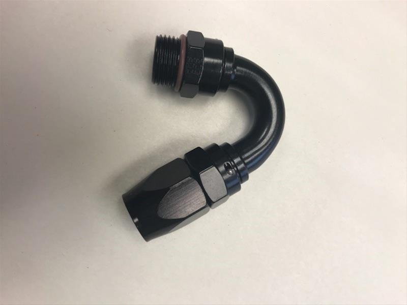 Fragola -10AN Male Rad. Fitting x 150 Degree Pro-Flow Hose End - Black - 231510-BLRAD