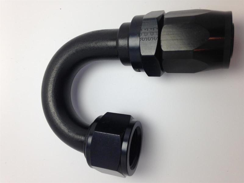 Fragola -6AN Nut x -8AN Hose 180 Degree Expanding Hose End - Black - 231805-BL