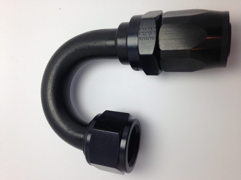 Fragola -10AN Nut x -12AN Hose Reducing Hose End 180 Degree - Black - 231811-BL