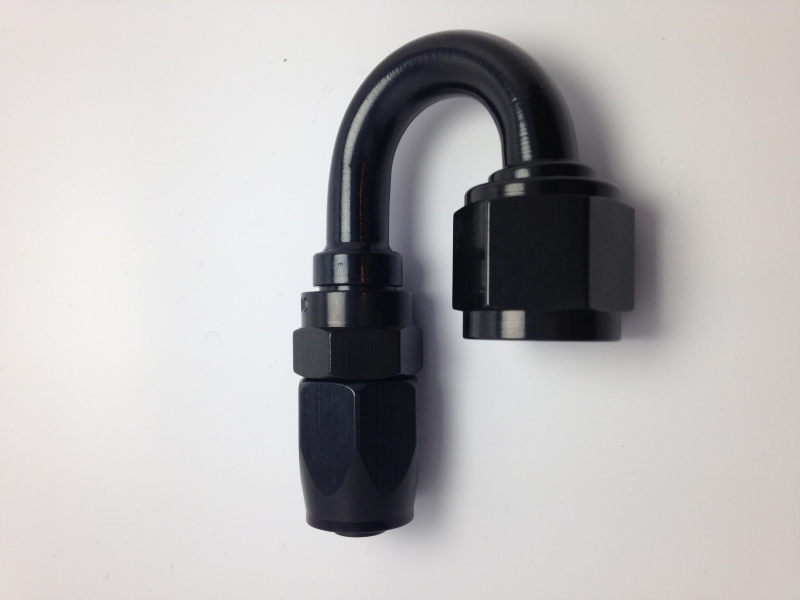 Fragola -16AN x 180 Degree Pro-Flow Hose End - Black - 231816-BL