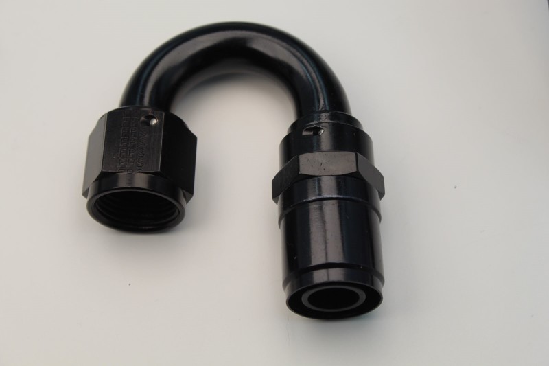 Fragola -10AN Male Rad. Fitting x 180 Race-Rite Crimp-On Hose End - 2618010-RAD