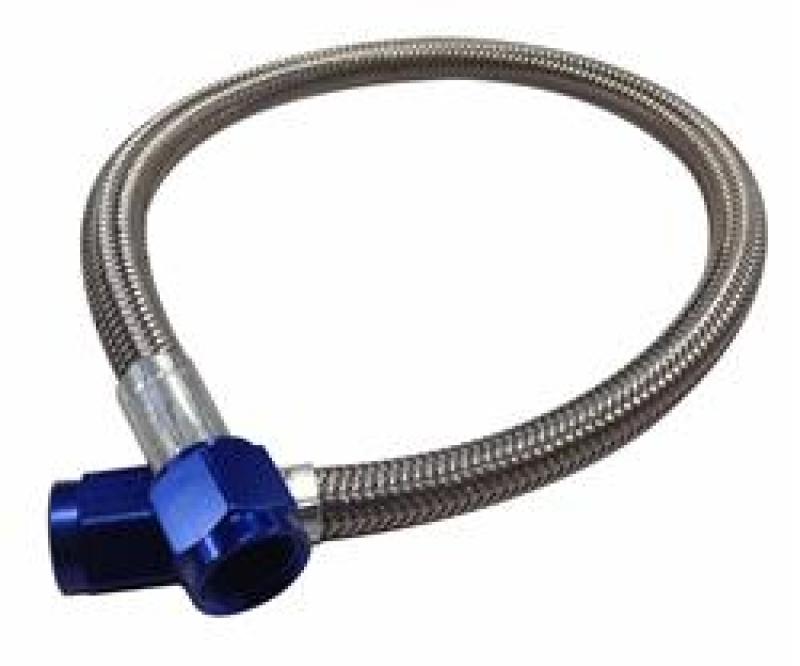 Fragola -4AN Hose Assembly Straight x Straight 48in Blue Nuts Nitrous Supply Line (4 Feet) - 360048-BU