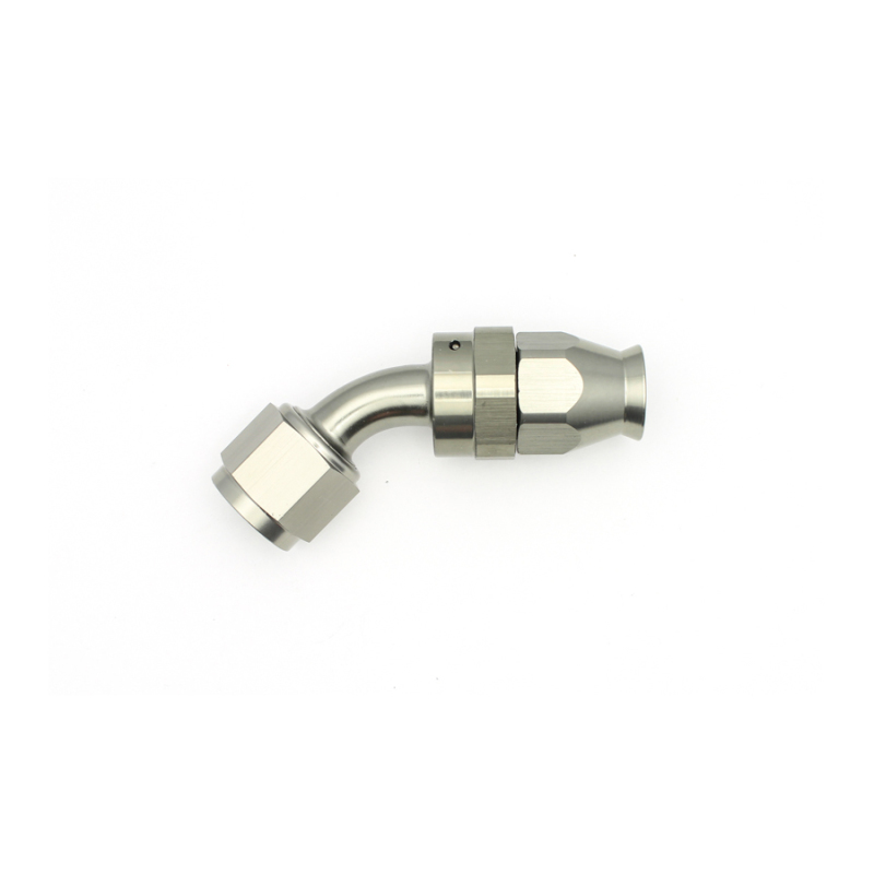 DeatschWerks 8AN Female Swivel 45-Degree Hose End PTFE (Incl. 1 Olive Insert) - 6-02-0855