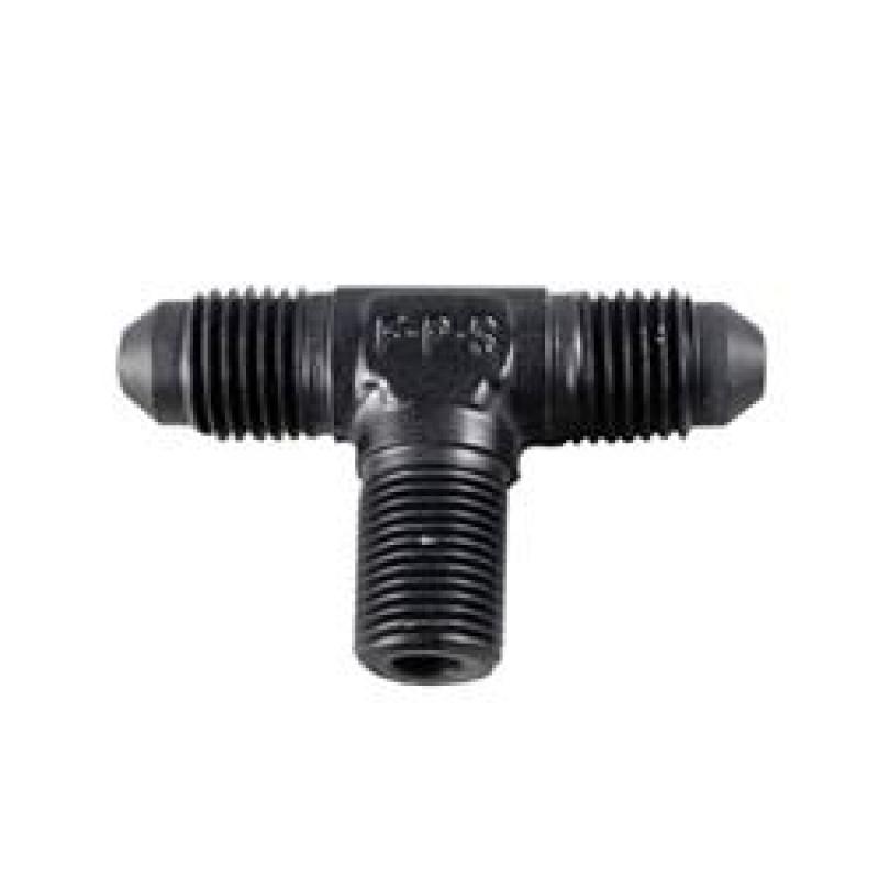 Fragola -4AN Tee 1/8 NPT On The Side - Black - 482504-BL